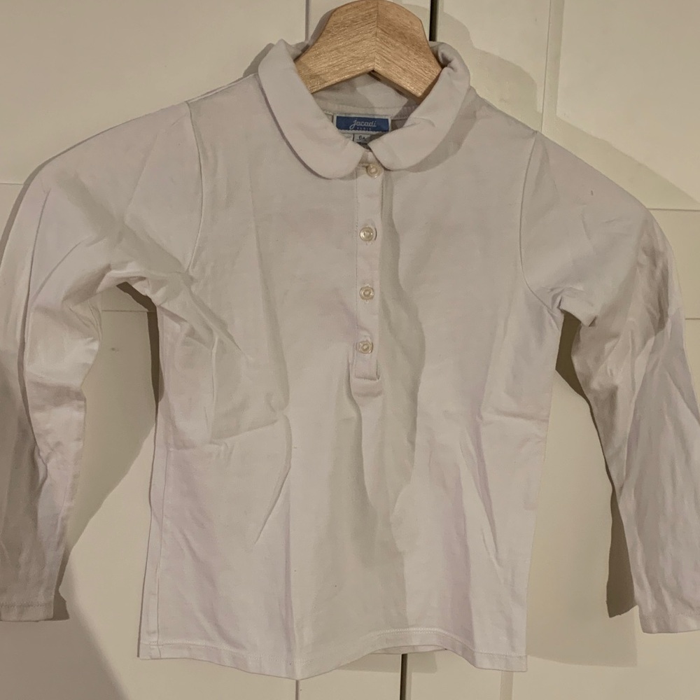 Jacadi Cream Long Sleeve Polo Shirt